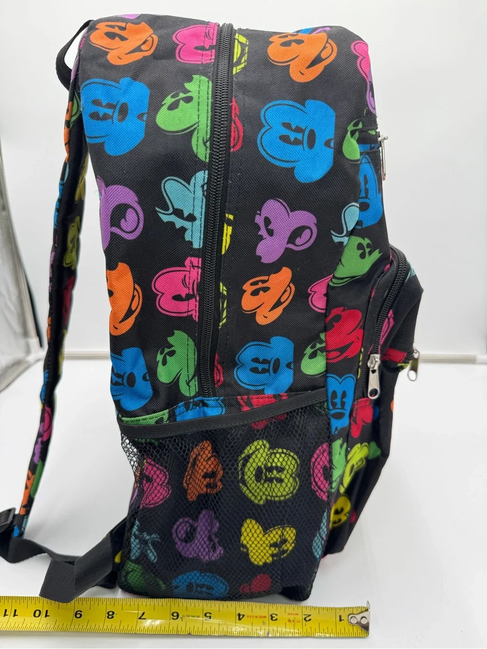 Disney Black Backpack with Multicolor Mickey Silhouettes